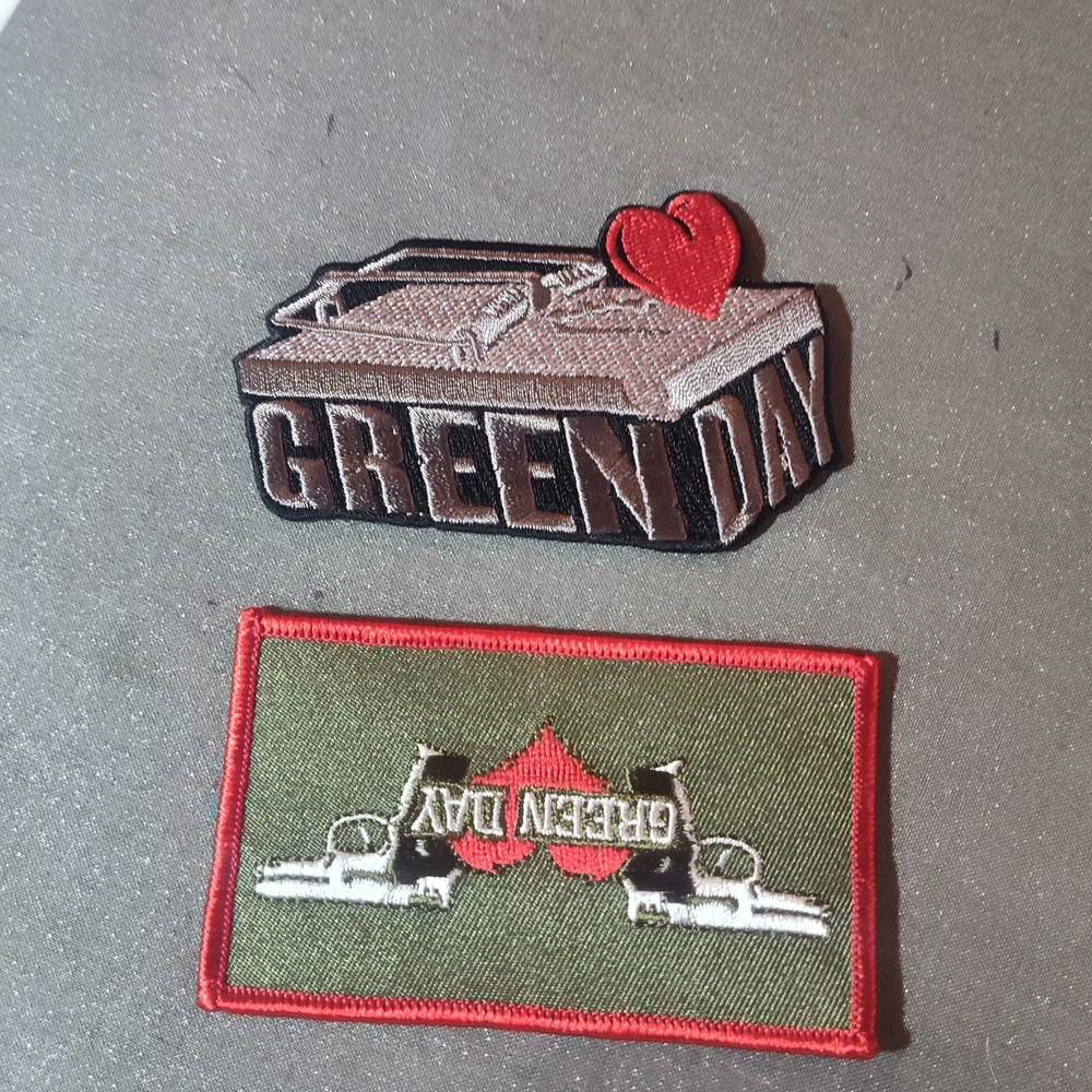 Green Day Embroidered Patches Set - Brown and Green